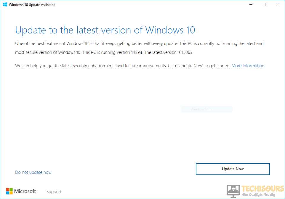 Update the windows using Windows Upgrade Assistant