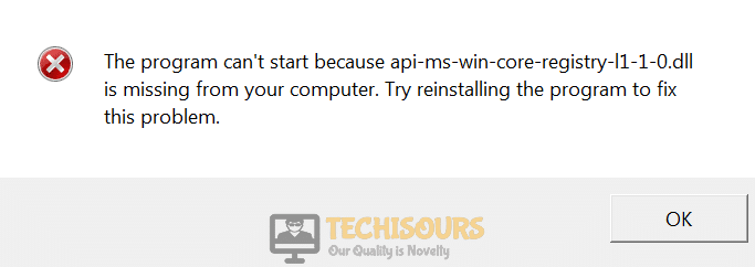 api-ms-win-crt-stdio-l1-1-0.dll is missing from your computer Error message