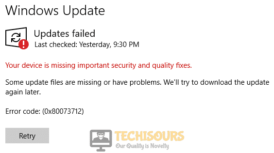 Fixed Error Code 0x Your Device Is Missing Important Security And Quality Fixes Techisours