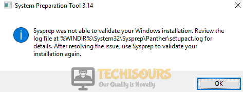 Error "sysprep was not able to validate your windows installation" in windows 10