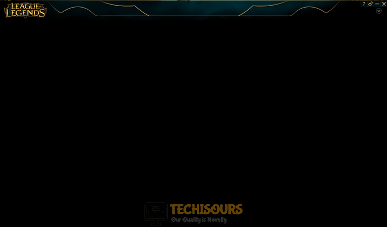 black screen league client