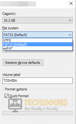 Format USB to FAT32