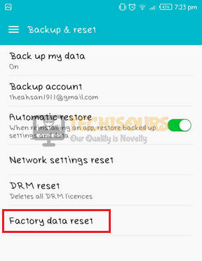 Factory Data Reset to fix DF-DFERH-01