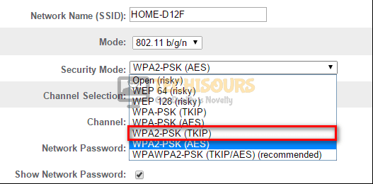 WPAK2-PSK (TKIP)