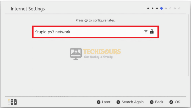 Choose home network to get rid of switch won't connect to wifi error