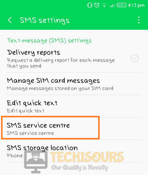 Choose sms service centre to get rid of free msg: unable to send message - message blocking is active problem