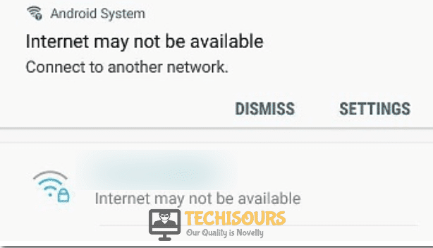 internet may not be available error on android