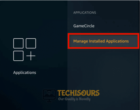 select manage installed applications