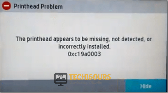 hp printhead error display