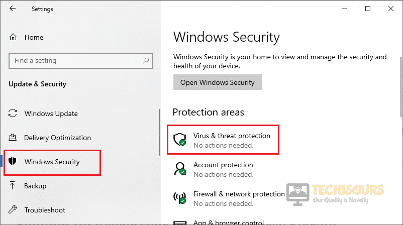 Choose virus and threat protection