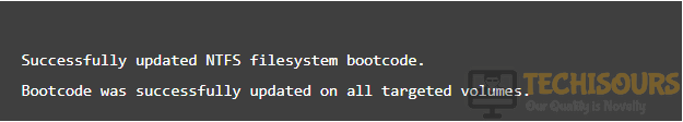 Update volume boot code to terminate error code 0xc00000e9