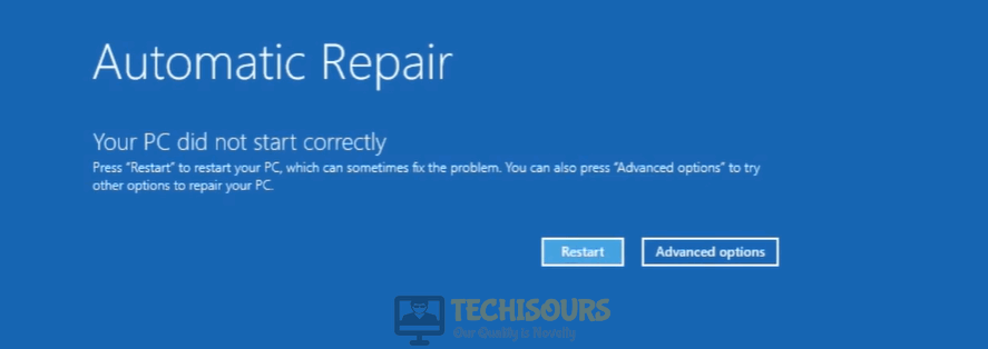 Choose automatic repair to get rid of error code 20