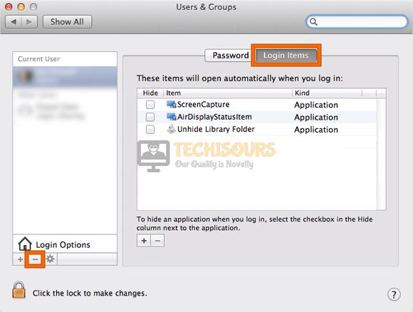 Get rid of login items to remove top results from mac