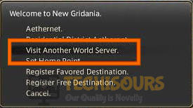Visit Another World Server to fix FFXIV Error 2002
