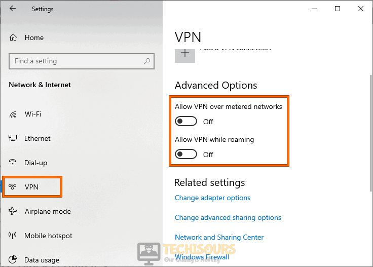 Turning VPN OFF to fix Windows could not Automatically Detect This Network's Proxy Settings