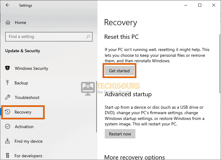 Reset this PC to fix video scheduler internal error