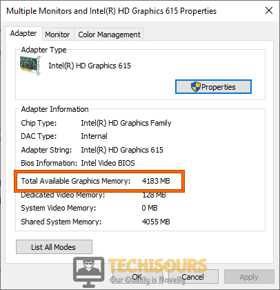 Total available graphics memory