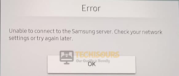 Unable to connect to Samsung Server
