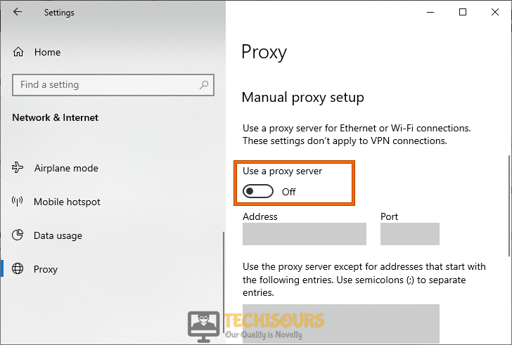 Disable your Proxy server