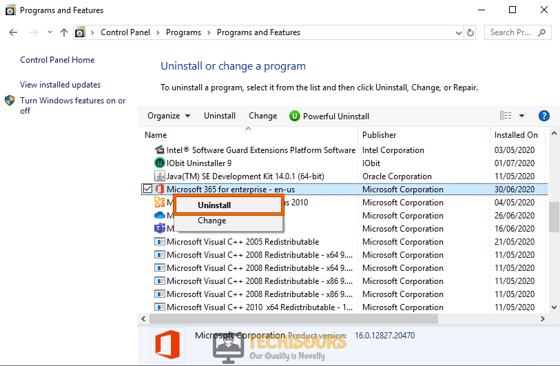 Uninstalling Office to fix we couldn't create the outlook data file issue