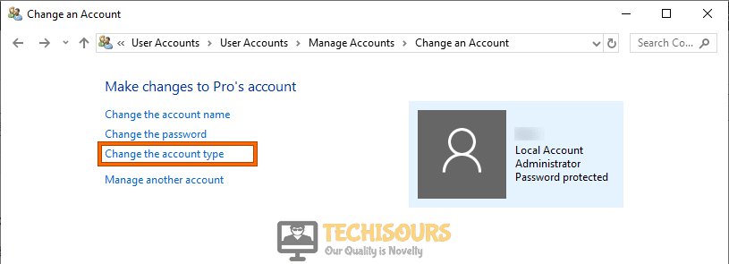 Change Account Type