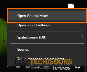 Open Volume Mixer to fix Nvidia Output not Plugged in