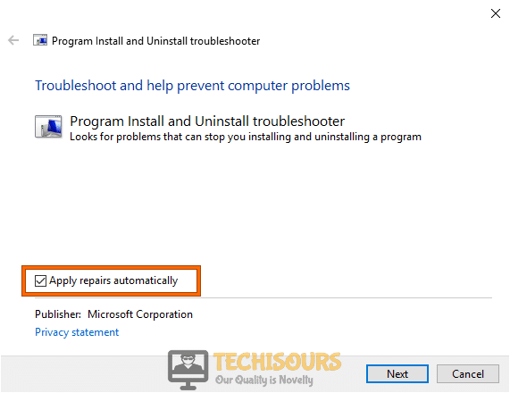 Apply repairs to get rid of 0x80070666 error