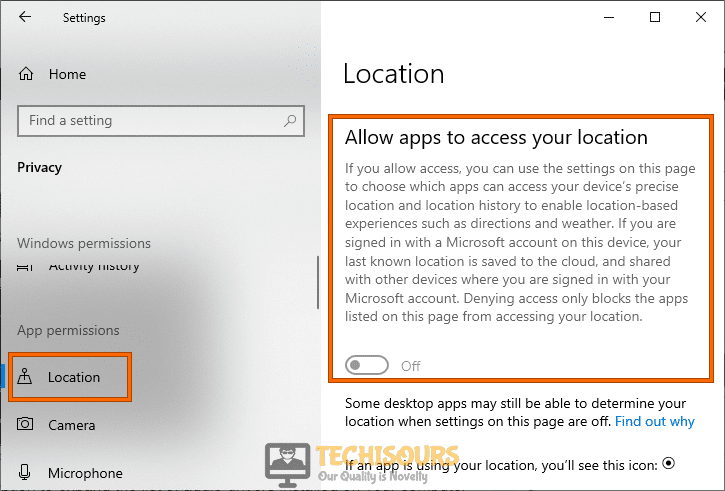 Disable location services 