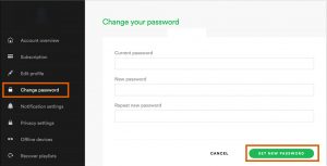 spotify login and password