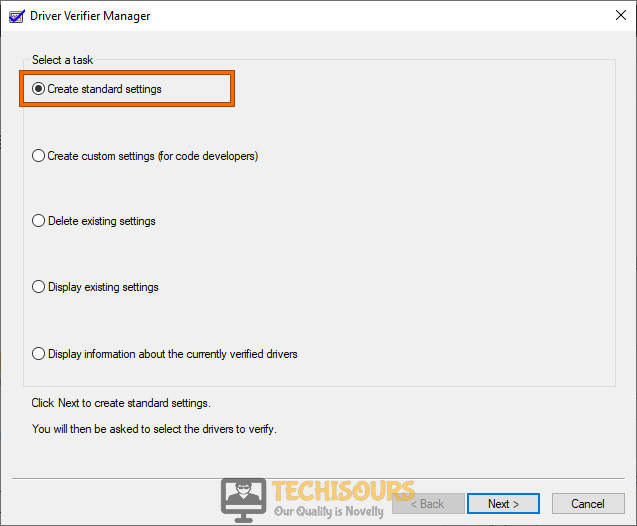 Create standard settings to resolve pfn list corrupt issue