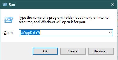 Opening AppData Folder