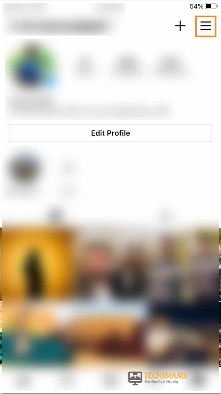 Click on Three-Dot icon to resolve instagram not refreshing issue