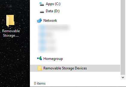 removable storage devices folder