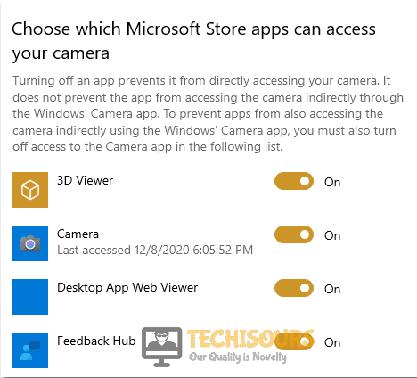 Disable Camera For Apps