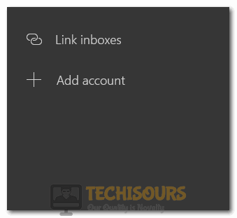 Selecting "Add Account" on Windows Mail to fix Error Code 0x8019019a