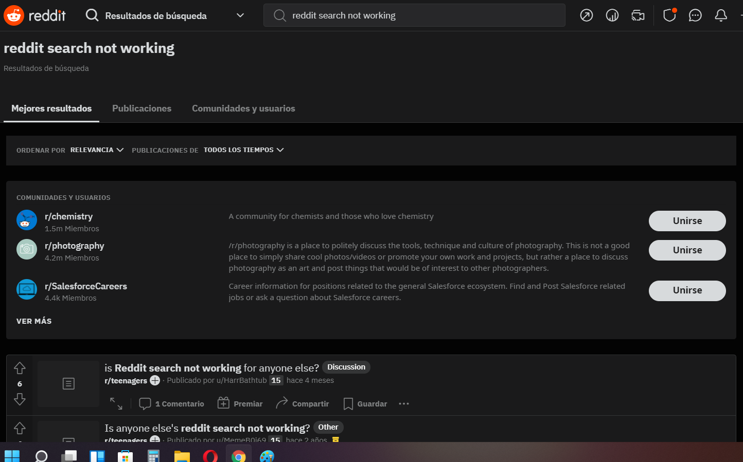 reddit search not working issue