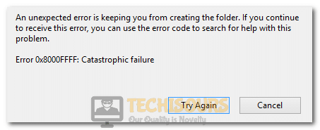 final error 0x8000ffff - catastrophic failure