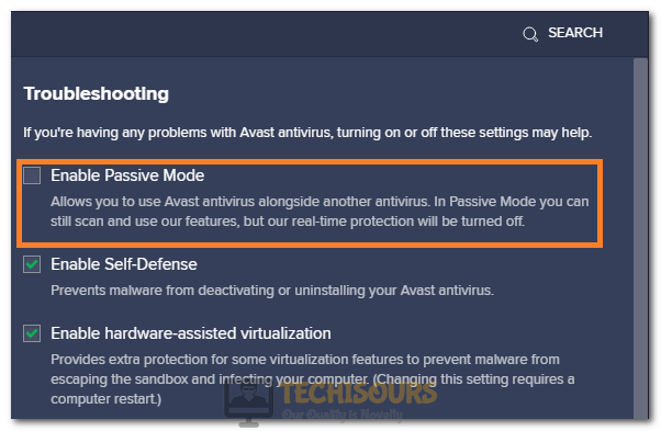 Enable Passive Mode to fix Avast Bank Mode not Working