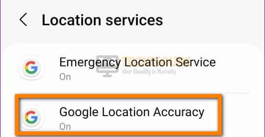 Selecting Google Location Accuracy
