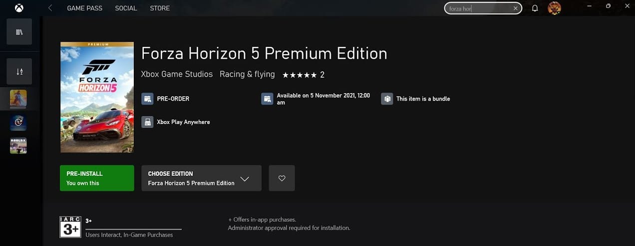 Installing Forza Horizon 5